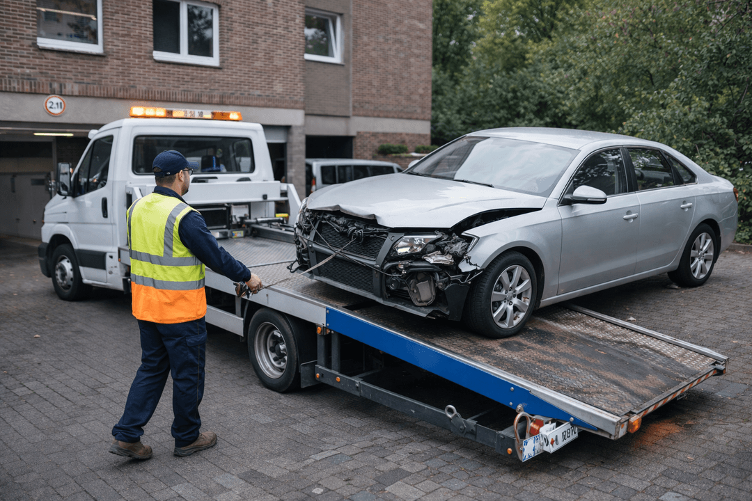 Abholung und Verladung bei der Autoverwertung Brühl